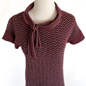 Dehry Wine with Metallic Sweater Dress S